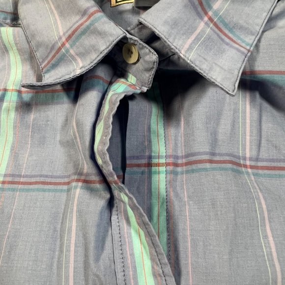 L.L. Bean Pastel‎ Purple Plaid Button Up Youth Sz 18 Short Sleeve Collared Shirt - Picture 5 of 10